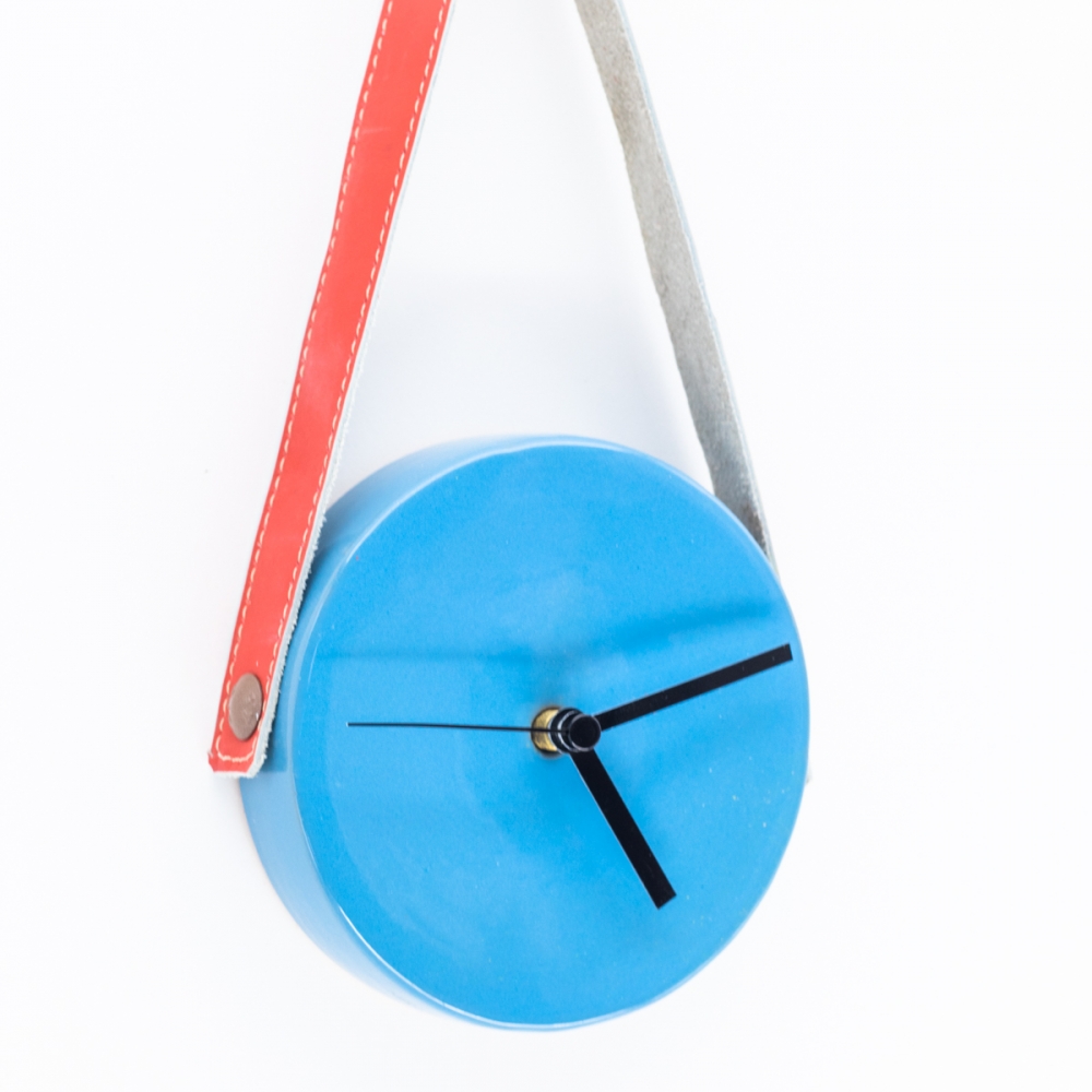 Cinturino clock small size in ceramic and leather Marco Rocco